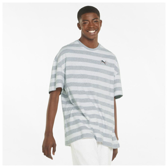 Puma Ανδρική κοντομάνικη μπλούζα Stripe Oversized Tee Puma Ανδρική κοντομάνικη μπλούζα Stripe Oversized Tee